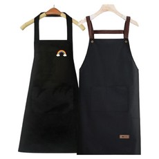 레브리아 가벼운 공방 화방 미용실 작업용 카페 방수 앞치마 2종 세트, 포인트 블랙, 멜빵 블랙 문구/오피스/미술/화방용품 반품 최저가 5,710원