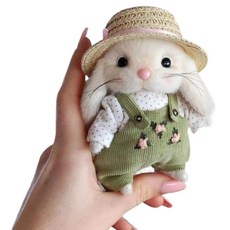 순잠 사랑스러운 데일리 아이템 토끼 인형 키링, 15cm, 화이트 + 그린, 1개 출산/유아동/완구/교구 반품 최저가 9,670원