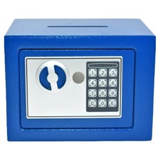윰스 디지털 상단 투입 미니 안전금고, 23 x 17 x 17 cm, 블루 문구/오피스/사무용품 전문관 반품 최저가 26,800원