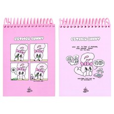팝콘팬시 에스더버니 B6 컬러노트 2종 세트, 핑크, 베이비핑크, 1세트 문구/오피스/학용품/수업준비 반품 최저가 9,400원