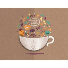 허니콤 감사 입체카드, 찻잔, 1개 문구/오피스/카드/엽서/봉투 반품 최저가 2,690원