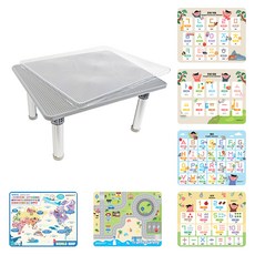 플라팜 유아용 국내생산 레고 호환 블럭 테이블 + 공부 시트지 6종 세트, 그레이, 1세트 완구/취미/블록놀이 반품 최저가 64,600원