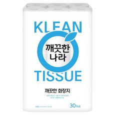 깨끗한나라 깨끗한 3겹 화장지, 1개, 30롤, 25m 생활용품/화장지/물티슈 반품 최저가 27,550원