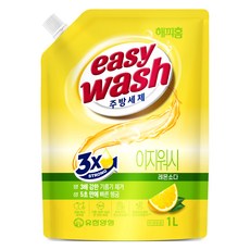 해피홈 주방세제 이지워시 레몬소다 리필, 1L, 1개 생활용품/청소/주방세제 반품 최저가 3,510원