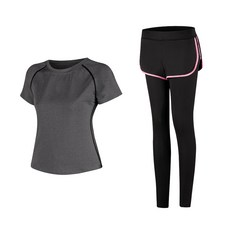 나야스타일 여성용 요가복 반팔 상의 + 반바지 레깅스 세트 1907 스포츠/레저/여성스포츠의류 반품 최저가 12,260원