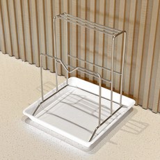 모나코올리브 트리플홀더 스테인레스 물받이 트레이 포함 도마 칼 뚜껑 거치대, 1개, 실버 주방용품/주방조리도구 반품 최저가 9,900원