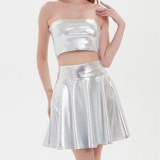 마켓피아 여성용 광택 무대 댄스의상 탑 스커트 세트 스포츠/레저/여성스포츠의류 반품 최저가 20,700원