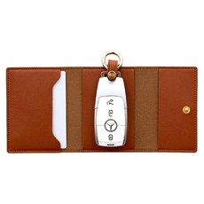 가죽 차 키케이스 카드 지갑, 브라운 자동차용품/인테리어 반품 최저가 13,040원