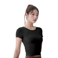 마켓피아 여성용 요가 필라테스 스포츠 슬림 크롭 반팔 스포츠/레저/여성스포츠의류 반품 최저가 10,100원