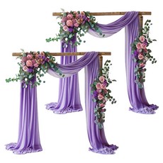 KODACHIEF 디너 파티 천막 웨딩 무대 아치 커튼 장식 딥 퍼플 30 x 300 cm, 혼합색상, 2개 문구/오피스/파티/이벤트 반품 최저가 7,370원