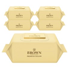 브라운 프리미엄 옐로우 아기물티슈 캡형, 73g, 72매, 5개 생활용품/화장지/물티슈 반품 최저가 12,640원