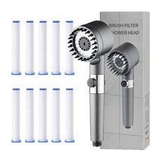 쉐리엘 욕실용 고급 브러쉬 필터샤워기 + 필터 10p 세트, 1세트, 그레이 홈인테리어/욕실용품 반품 최저가 7,110원