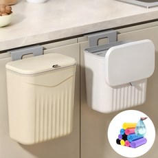 주방 음식물쓰레기통 벽걸이 8L + 전용비닐 100p 세트, 베이지(벽걸이), 1세트 주방용품/음식물쓰레기통 반품 최저가 6,620원