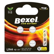 벡셀 코인 건전지 LR44, 4개입, 1개 생활용품/생활전기용품 반품 최저가 1,140원