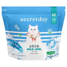 시크릿데이 순한코튼 마일드쿨 생리대 날개형, 중형, 12개입, 1세트 생활용품/일반생리대 반품 최저가 3,090원