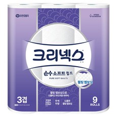 크리넥스 순수소프트 퀼트 천연펄프 3겹 롤화장지, 25m, 9롤, 1개 생활용품/화장지/물티슈 반품 최저가 7,080원