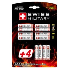 스위스밀리터리 알카라인 AAA 카드형 건전지, 12개입, 1개 생활용품/생활전기용품 반품 최저가 3,750원
