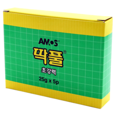 아모스 초강력 딱풀, 25g, 5개 문구/오피스/학용품/수업준비 반품 최저가 2,660원