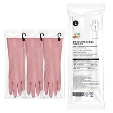 코멧 키친 고리형 고무장갑, 인디핑크, 대(L), 3세트 주방용품/고무장갑 반품 최저가 6,490원
