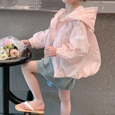유블리 아동용 핑라라 레이스 리본 바람막이 후드집업 출산/유아동/유아동패션 반품 최저가 21,900원