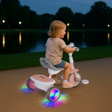 조코 LED 폴딩 미니 세발자전거, 핑크 + 그레이, 1개 완구/취미/승용완구 반품 최저가 87,300원