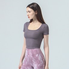 녹족 여성용 요가 필라테스 지니아 크롭 반팔티 스포츠/레저/여성스포츠의류 반품 최저가 13,370원