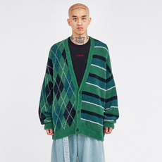 아조바이아조 Argyle Stripe Mixed Cardigan AJ234OT016 패션의류/잡화/남녀 공용 의류 반품 최저가 50,390원