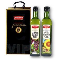 안달루니아 포도씨유 500ml + 해바라기유 500ml 세트, 1세트 식품/가루/조미료/오일 반품 최저가 17,900원