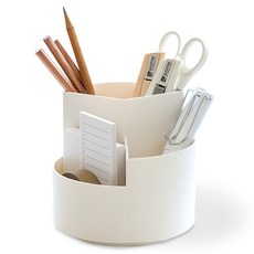 360도 회전형 3단 연필꽂이, 화이트, 1개 홈인테리어/가구 반품 최저가 4,270원