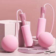 지오미나 강력한 운동효과 홈트 집에서 유산소 실내줄넘기 대형공 + 줄 세트, 핑크, 1세트 스포츠/레저/헬스/요가/댄스 반품 최저가 7,800원