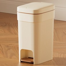 이지딜 패달 디자인 덮개형 쓰레기통, 크림옐로우 + 커피색 생활용품/세탁/청소용품 반품 최저가 16,430원