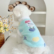 파스텔펫 반려동물 하트 극세사 티셔츠, 블루, 1개 반려동물용품/고양이 용품 반품 최저가 5,640원