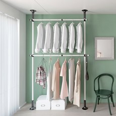 리우리빙 2단 튼튼한 행거, 블랙앤화이트 홈인테리어/침실가구 반품 최저가 28,410원