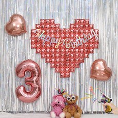 피앤비유니티 빅하트 생일장식세트 모음, 숫자형 로즈골드 3, 1세트 문구/오피스/파티/이벤트 반품 최저가 13,760원