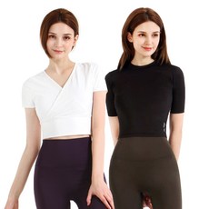 녹족 여성용 요가 크롭티 헤이즈 + 플레인 세트 스포츠/레저/여성스포츠의류 반품 최저가 9,840원