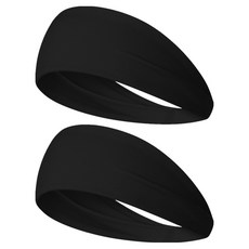 미다미 넓고 쫀쫀한 스포츠 헤어밴드 1624, 블랙, 2개 스포츠/레저/헬스/요가/댄스 반품 최저가 3,870원