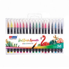 스카이글로리 수용성 컬러 브러쉬펜, 36색, 1세트 문구/오피스/미술/화방용품 반품 최저가 12,920원