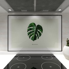 웰룸 몬스테라1 주방아트보드 895 x 600 mm, 오프그린, 1개 홈인테리어/셀프인테리어 반품 최저가 60,660원