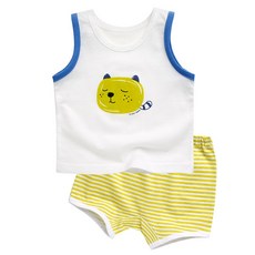 그린베베 아동용 통기성 여름 몽이 나시 편면내의 상하 세트 출산/유아동/출산준비물/선물 반품 최저가 6,600원