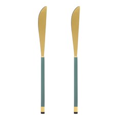 보겐 국산 스퀘어 투톤 골드 디너나이프 DK, 올리브, 2개 주방용품/수저/커트러리 반품 최저가 4,440원