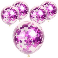 파티복닷컴 투명 컨페티 풍선, 퍼플, 5개입 문구/오피스/파티/이벤트 반품 최저가 3,070원