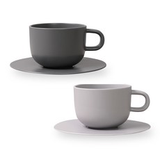 보울보울 국산 볼볼홈파티 커피잔 + 소서 세트, 차콜그레이+애쉬그레이, 2세트 주방용품/커피잔/찻잔 반품 최저가 22,010원