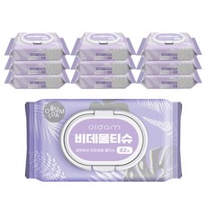 [비건라이프] 올담 코튼 블라썸 비데 물티슈 캡형, 70g, 62개입, 10개 생활용품/화장지/물티슈 반품 최저가 17,390원