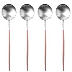 우와 모던 스테인레스 커트러리 디너 스푼, 실버핑크, 4개 주방용품/숟가락/티스푼 반품 최저가 16,690원