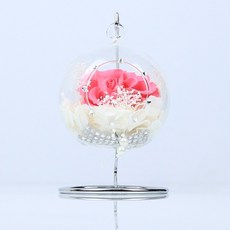 프리저브드 플라워 유리볼 장미 블링, 핑크 홈인테리어/드라이플라워 반품 최저가 8,480원