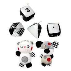 꿈나라 흑백인형 6p 모빌 타이니 호환가능, 혼합색상, 1세트 출산/유아동/출산준비물/선물 반품 최저가 17,300원