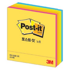 포스트잇 쓰리엠 형광노트 접착메모지 CU-33 76 x 76 mm, 혼합 색상, 1개입, 1개 문구/오피스/노트/메모지 반품 최저가 4,190원