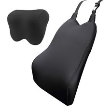 뉴에그 차량용 경추 메모리폼 목쿠션 + 등받이쿠션, 1세트, 블랙 자동차용품/인테리어 반품 최저가 17,010원