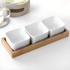 푸코 C101 서빙플레이트 세트, 1세트, 정사각 3p + 받침대 주방용품/접시/플레이트 반품 최저가 8,140원