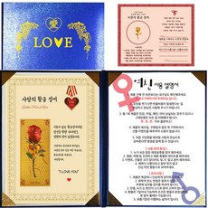 럭키심볼 연인이벤트선물 사랑의 황금장미 블루케이스 세트, 1세트, 여친사용설명서 문구/오피스/사무용품 전문관 반품 최저가 4,270원
